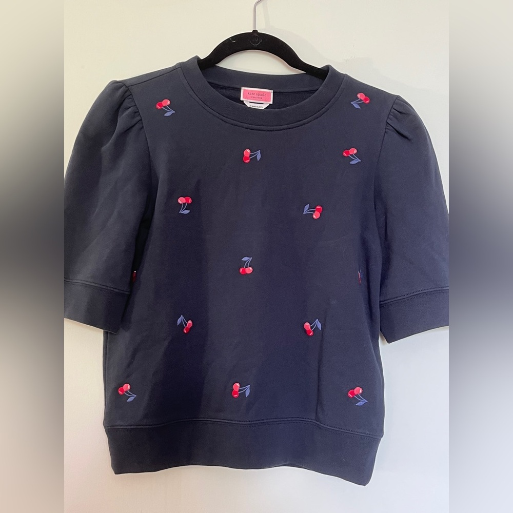 Kate Spade Black Sweatshirt with Cherry Embroidery
